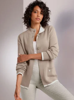 Wendejacke aus Jacquard-Feinstrick