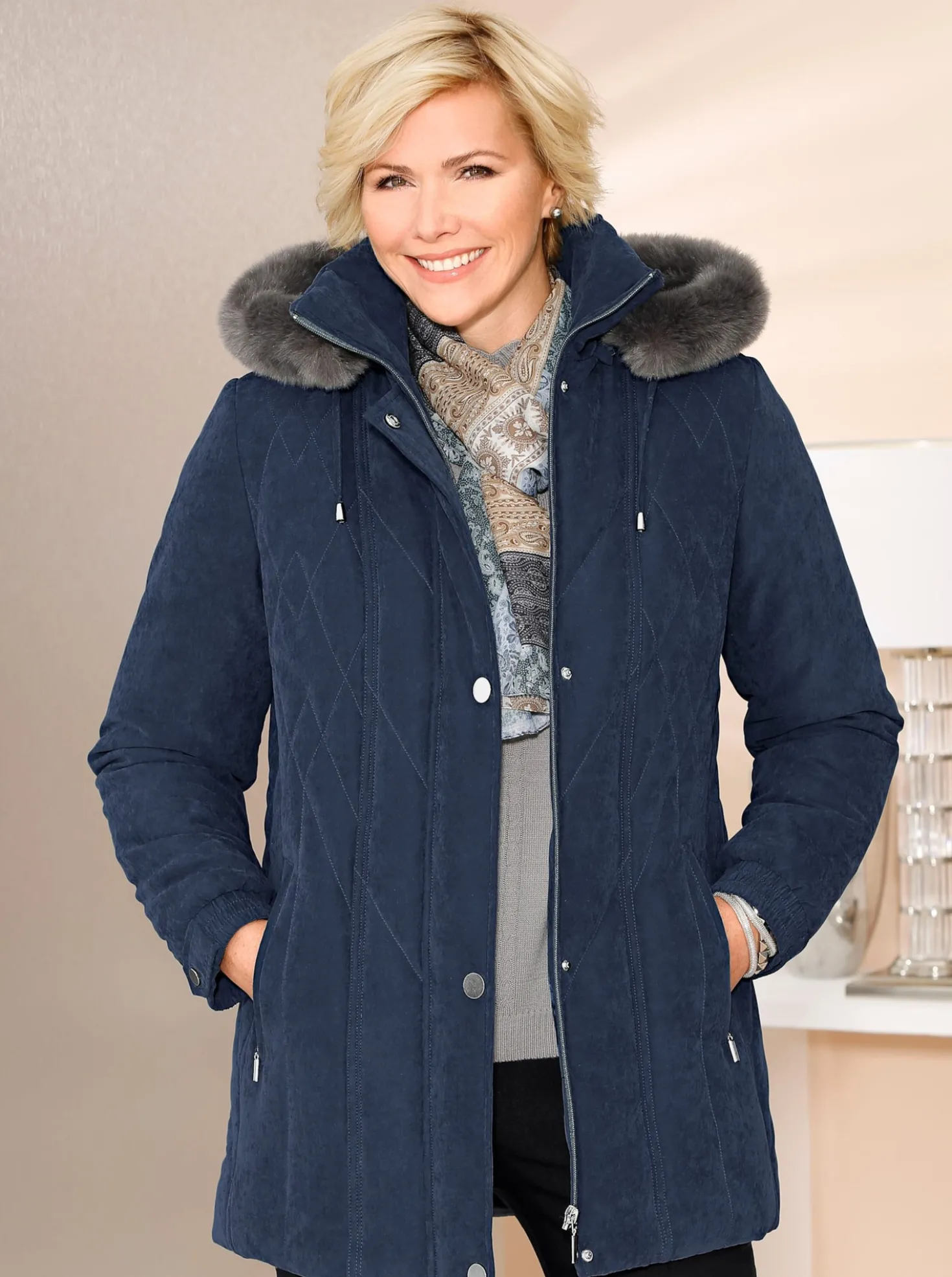 Winterjacke mit Wiener Nähten