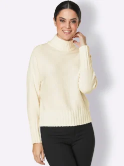 Wollpullover mit Fledermaus-Ärmel
