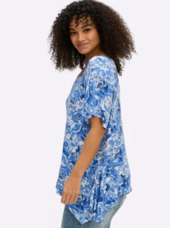 Zipfelshirt mit floralem Print