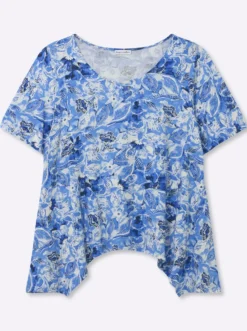 Zipfelshirt mit floralem Print