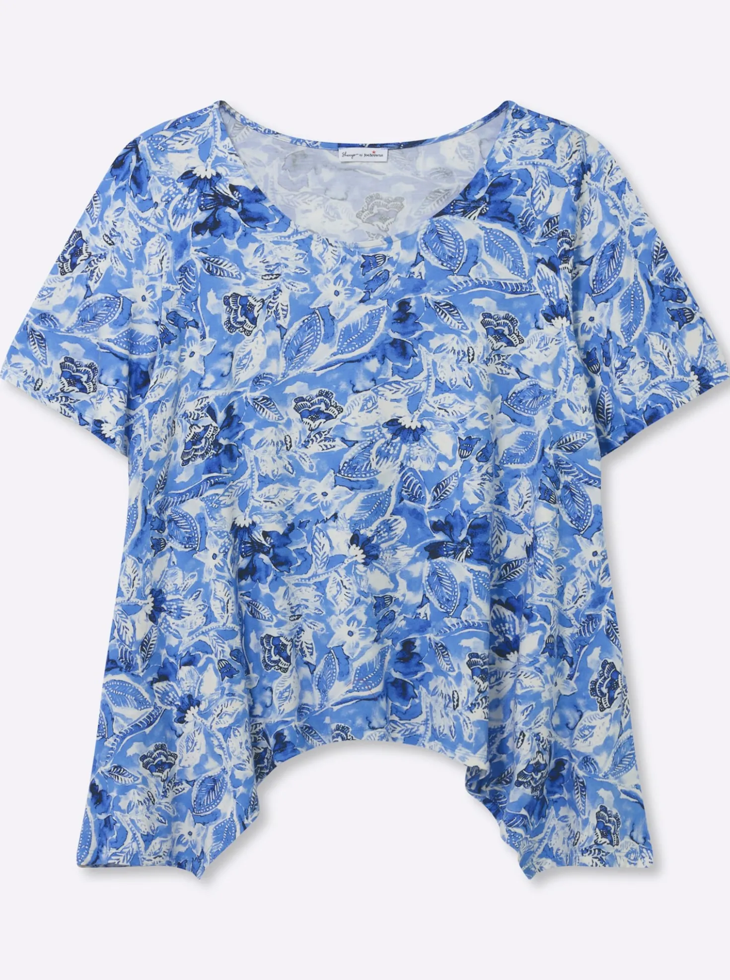 Zipfelshirt mit floralem Print